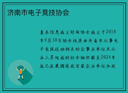 济南市电子竞技协会